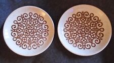 Biltons Ironstone Celtic Rose 2 x 9 inch Dinner Plates beige brown 1970s vgc