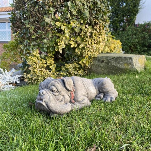 Lying bulldog small garden - bulldog,