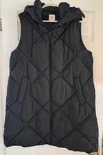 Tu Women’s/Ladies Longline Black Gilet Jacket/Coat - Diamond Quilted - Size 18