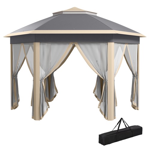 Outsunny 3x4m hexagon gazebo - outsunny,