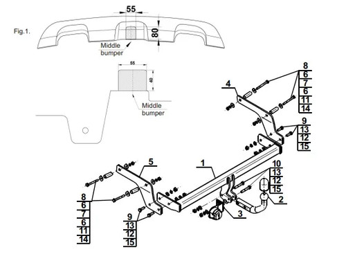 Swan neck tow bar - swan, for