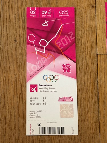 Ticket 2012 olympics badminton - 2012,