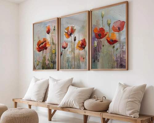 Poppy floral wall art prints - wall,