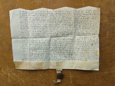 1568 Cornwall 16th century Elizabethan manuscript Vellum Deed Document wax seal