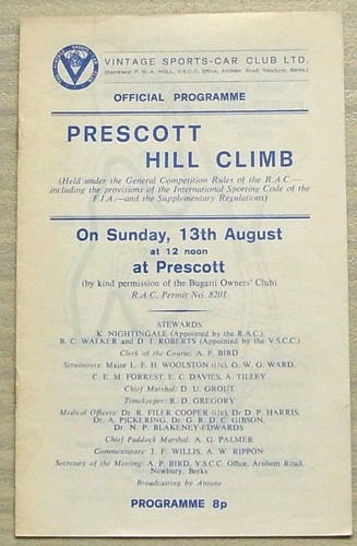 Prescott aug 1972 - aug, vscc