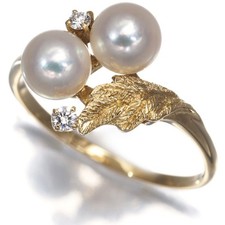 Auth Mikimoto Ring Akoya Pearl