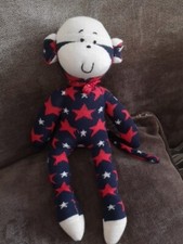 HAND MADE. SOCK MONKEY. PLUSH. 12" VGC