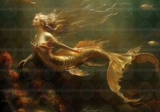 Golden Mermaid Fantasy Art