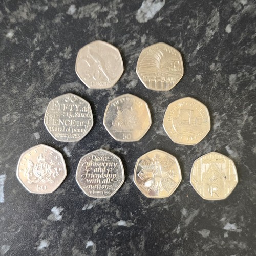 50p coin bundle joblot 9x50 - bundle,