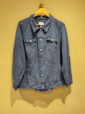 QVC Denim & Co. Comfy Denim Style Jacket with Collar Blue Size 2XL RRP £49