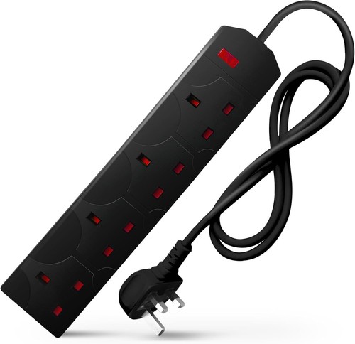 Black electric extension lead - black,