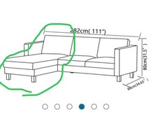 IKEA slipcover KARLSTAD 902.272.97 SIVIK GREEN Cover add on Chaise lounge new