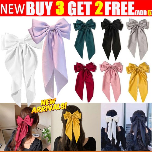 Large bow ribbon - large, barrettes