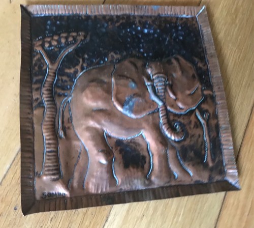 Elephant embossed copper - elephant,