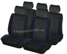 MG ZR - Luxury BLACK & BLUE Trim Car Seat Covers Protectors - Full Set