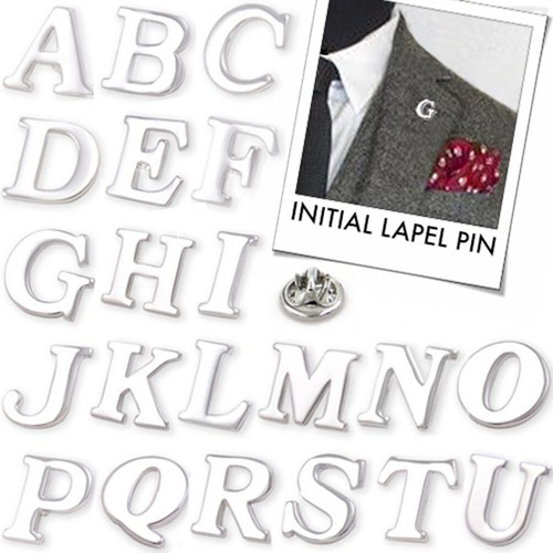 Initial lapel pin alphabet - initial,