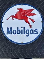 MOBILGAS  Enamel Sign Mobil