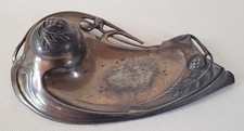 Charming Antique Art Nouveau Nut design WMF German Ink Well & Pen Rest C1900