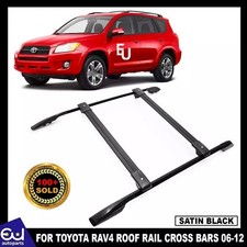 FOR TOYOTA RAV4 2006-2012 ALUMINIUM BLACK ANTI THEFT ROOF RAILS CROSS BARS RACK