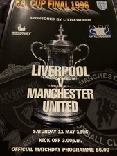 1996 F.A. Cup Final Liverpool v Manchester United Matchday Programme
