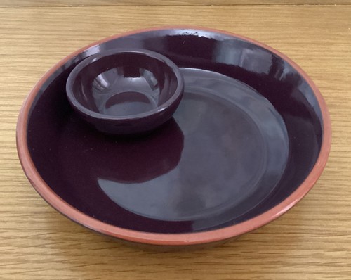 Olive bowl serving dish glazed - olive,