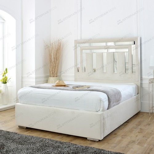 Mirrored bed upholstered - mirrored,