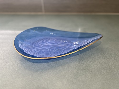 Vintage freeform blue art - vintage,