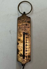 OLD Antique Brass L F & C POST OFFICE BALANCE SCALE Letter Holder 4 Oz POSTAL