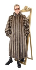 US5610 REAL MUSKRAT FUR COAT