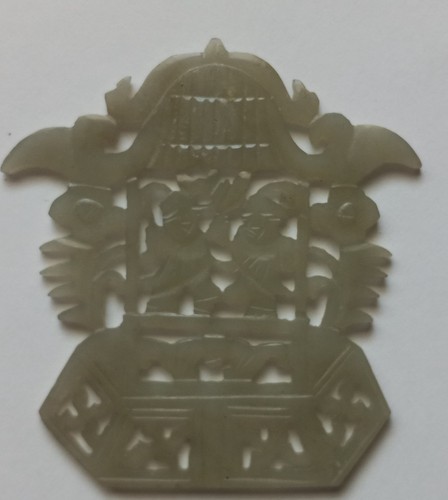 Old jade carved dancers - carved, human