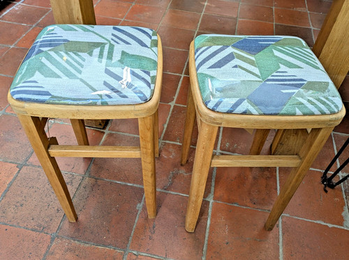 Pair wooden vintage - of,