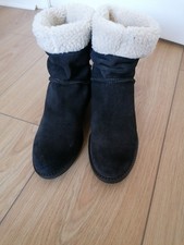 NEXT BLACK SUEDE SLOUCH ANKLE PULL ON BOOTS SIZE 6 EUR 39