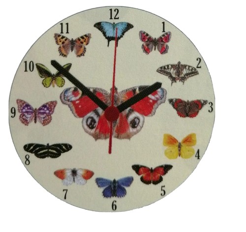 Round wooden wall clock with - clock,