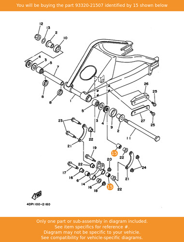 Yamaha bearing 93320 21507 - yamaha, 93320-21507