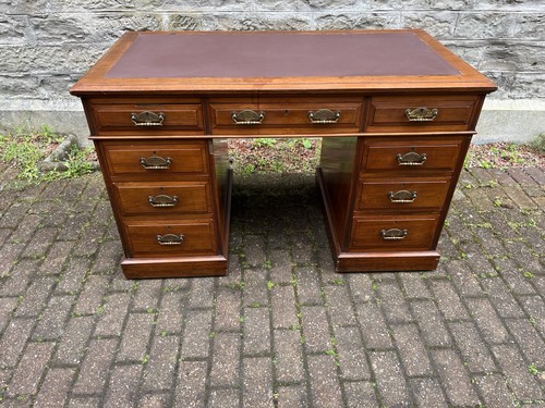Edwardian leather top - desk, /
