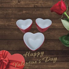 3 Ceramic LOVE HEART  Bowls-