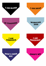 Safe Aware Personalised Printed Quality Dog Pet Tie Bandana 8 Colours 3 Sizes 