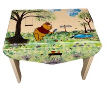 Hand Painted Winnie The Pooh Step Stool Bench Wood Nursery Decor Art 15 X 12