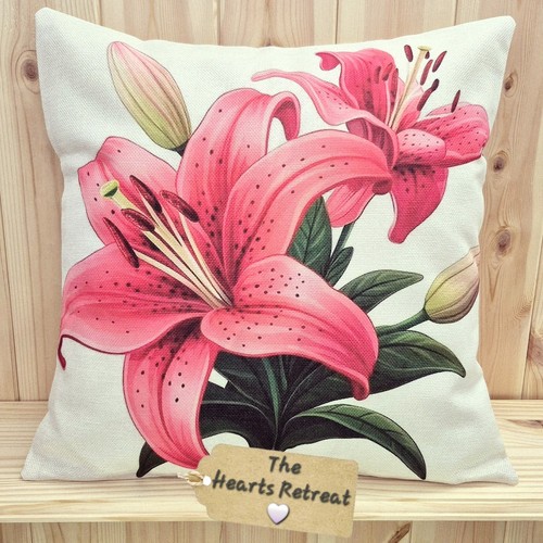 Summer pink lily cushions - summer,