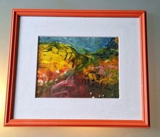 Small Colourful Landscape, Framed, H27xW31cm