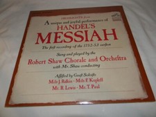 Handel’s Messiah Robert Shaw Chorale And Orchestra 1966 1st Press LSC-2966 - NEW