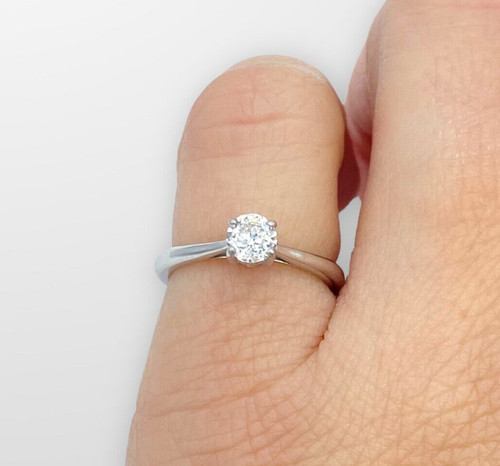 Diamond ring palladium - ring, 0.35ct