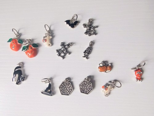 Halloween silver tone - silver, charm