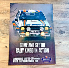 ROTHMANS RAC RALLY 1980s FRAMEABLE COLLECTIBLE CLASSIC CIGARETTE TOBACCO ADVERT