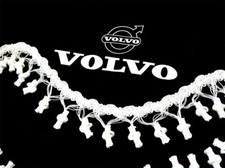 Truck Curtains for VOLVO FH FH5 FH4 FH3 FM FH12 FH13 FH16 Black w/ White Tassels