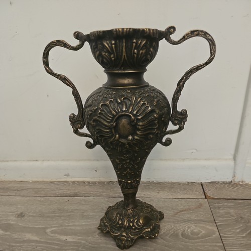Vintage brass vase features - vintage,