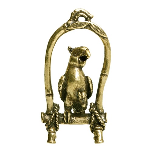Brass bird sculpture cage - brass,