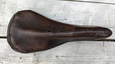 French vintage brown leather LIONRONE saddle for road bike. 