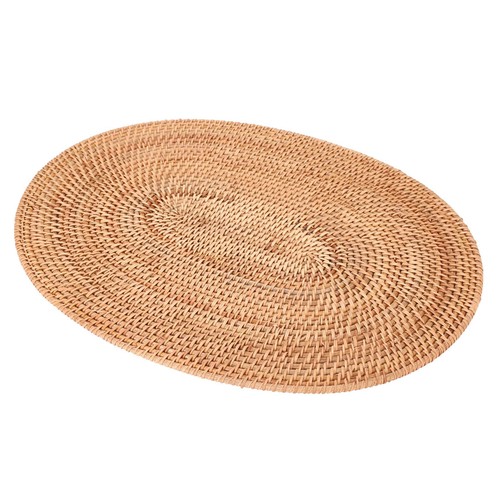 Rattan woven placemats oval - rattan,
