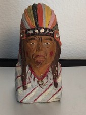 Chalkware Indian Chief Bust